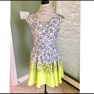 Jessica Simpson Yellow Purple Print Dress Size 6